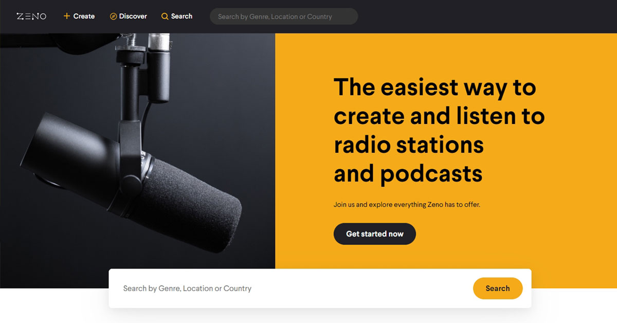 Get free internet radio streaming with Zeno.FM